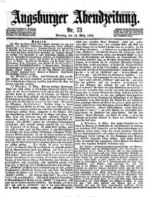 Augsburger Abendzeitung Sonntag 14. März 1869