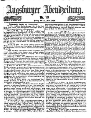 Augsburger Abendzeitung Freitag 19. März 1869