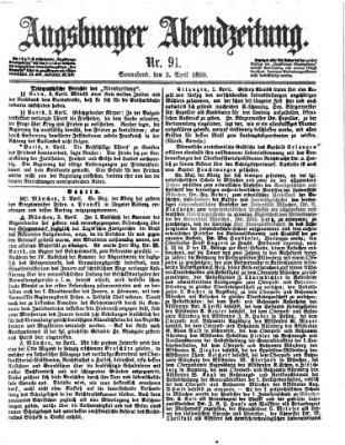 Augsburger Abendzeitung Samstag 3. April 1869