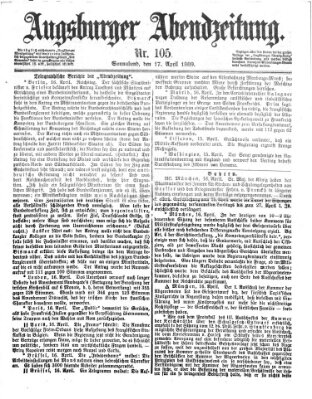 Augsburger Abendzeitung Samstag 17. April 1869