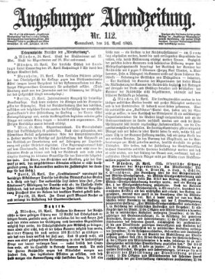 Augsburger Abendzeitung Samstag 24. April 1869