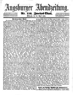 Augsburger Abendzeitung Mittwoch 28. April 1869