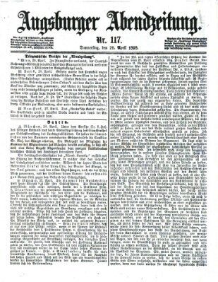Augsburger Abendzeitung Donnerstag 29. April 1869