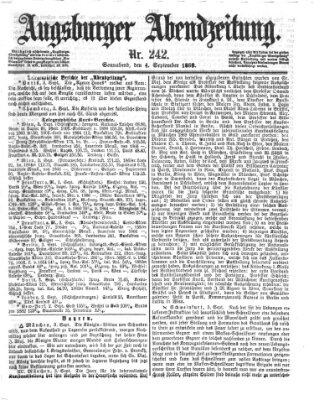Augsburger Abendzeitung Samstag 4. September 1869