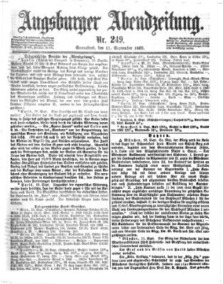Augsburger Abendzeitung Samstag 11. September 1869