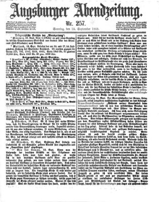 Augsburger Abendzeitung Sonntag 19. September 1869