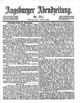 Augsburger Abendzeitung Mittwoch 27. Oktober 1869