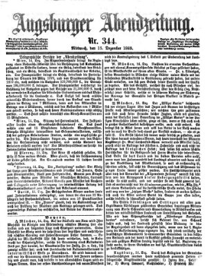 Augsburger Abendzeitung Mittwoch 15. Dezember 1869