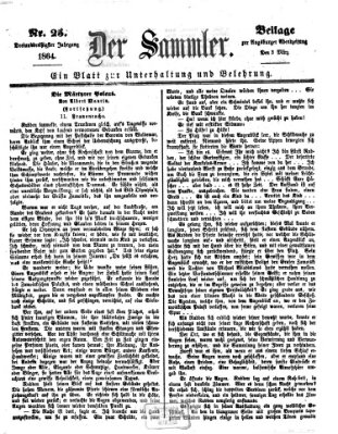 Der Sammler (Augsburger Abendzeitung) Donnerstag 3. März 1864