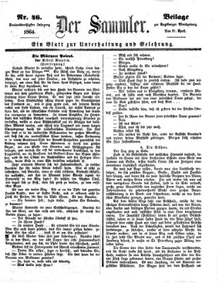 Der Sammler (Augsburger Abendzeitung) Donnerstag 21. April 1864