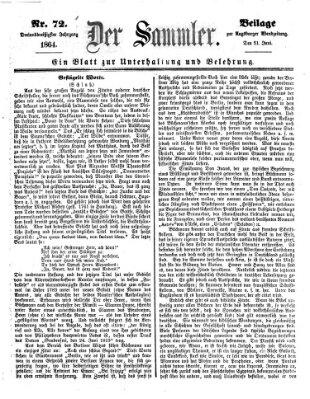 Der Sammler (Augsburger Abendzeitung) Dienstag 21. Juni 1864