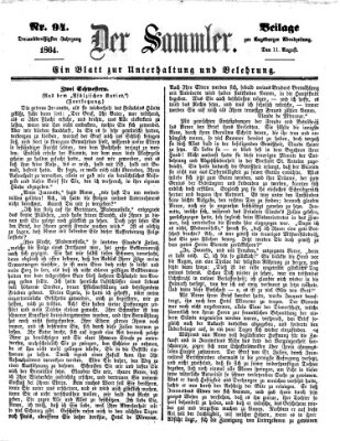 Der Sammler (Augsburger Abendzeitung) Donnerstag 11. August 1864