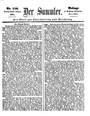 Der Sammler (Augsburger Abendzeitung) Dienstag 4. Oktober 1864