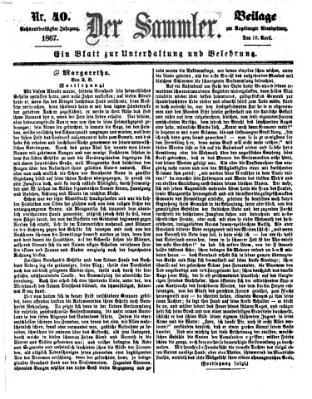 Der Sammler (Augsburger Abendzeitung) Mittwoch 10. April 1867