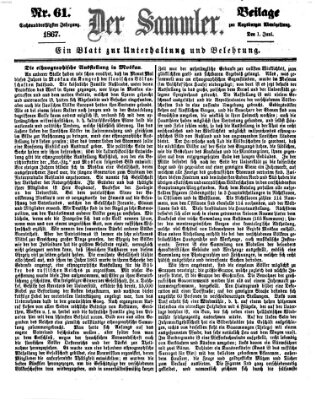 Der Sammler (Augsburger Abendzeitung) Samstag 1. Juni 1867