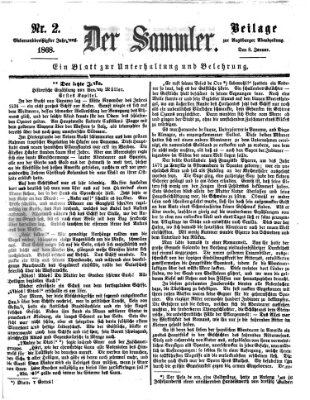 Der Sammler (Augsburger Abendzeitung) Mittwoch 8. Januar 1868