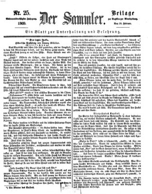 Der Sammler (Augsburger Abendzeitung) Samstag 29. Februar 1868