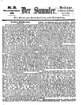 Der Sammler (Augsburger Abendzeitung) Donnerstag 26. März 1868