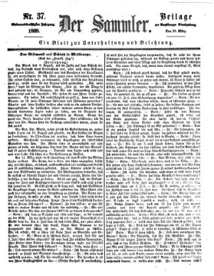 Der Sammler (Augsburger Abendzeitung) Samstag 28. März 1868