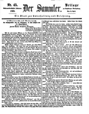 Der Sammler (Augsburger Abendzeitung) Samstag 25. April 1868
