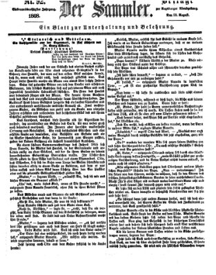 Der Sammler (Augsburger Abendzeitung) Samstag 22. August 1868