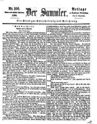 Der Sammler (Augsburger Abendzeitung) Donnerstag 10. September 1868