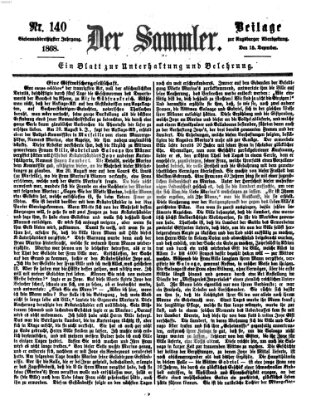 Der Sammler (Augsburger Abendzeitung) Dienstag 15. Dezember 1868
