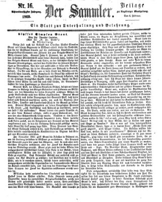 Der Sammler (Augsburger Abendzeitung) Samstag 6. Februar 1869