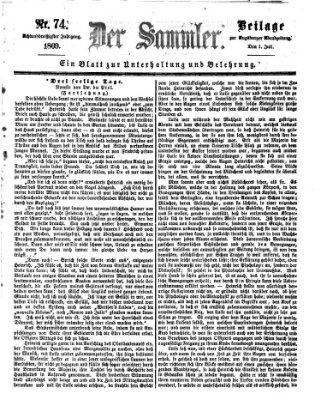 Der Sammler (Augsburger Abendzeitung) Donnerstag 1. Juli 1869