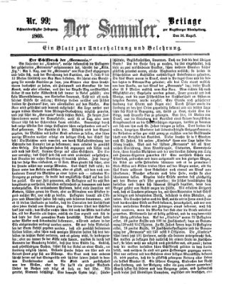 Der Sammler (Augsburger Abendzeitung) Donnerstag 26. August 1869