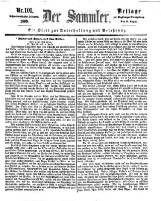 Der Sammler (Augsburger Abendzeitung) Dienstag 31. August 1869