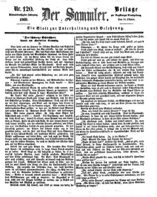 Der Sammler (Augsburger Abendzeitung) Donnerstag 14. Oktober 1869