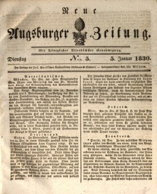 Neue Augsburger Zeitung Dienstag 5. Januar 1830
