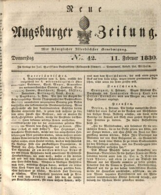 Neue Augsburger Zeitung Donnerstag 11. Februar 1830