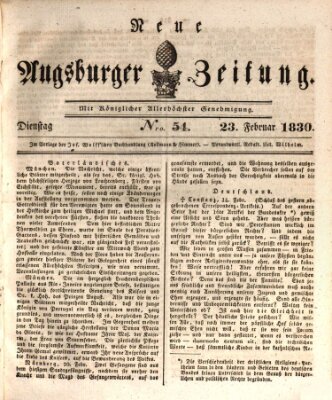 Neue Augsburger Zeitung Dienstag 23. Februar 1830
