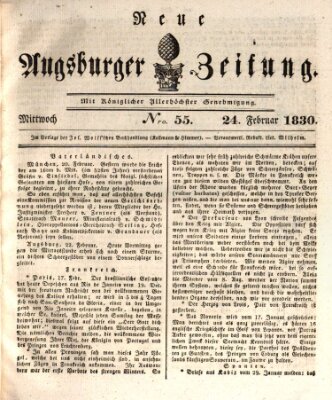 Neue Augsburger Zeitung Mittwoch 24. Februar 1830
