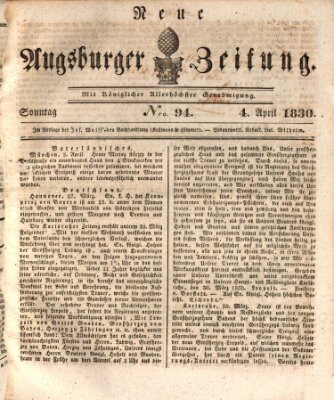 Neue Augsburger Zeitung Sonntag 4. April 1830
