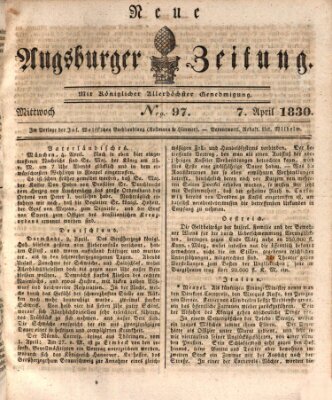 Neue Augsburger Zeitung Mittwoch 7. April 1830