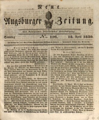 Neue Augsburger Zeitung Sonntag 18. April 1830