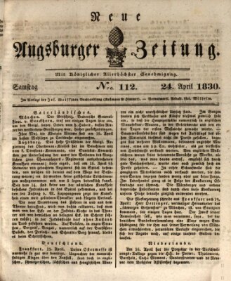 Neue Augsburger Zeitung Samstag 24. April 1830
