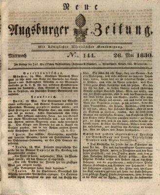 Neue Augsburger Zeitung Mittwoch 26. Mai 1830
