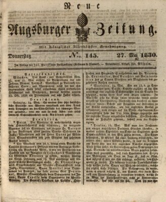 Neue Augsburger Zeitung Donnerstag 27. Mai 1830