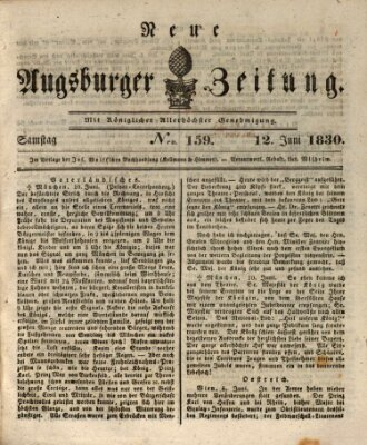 Neue Augsburger Zeitung Samstag 12. Juni 1830