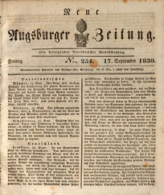 Neue Augsburger Zeitung Freitag 17. September 1830