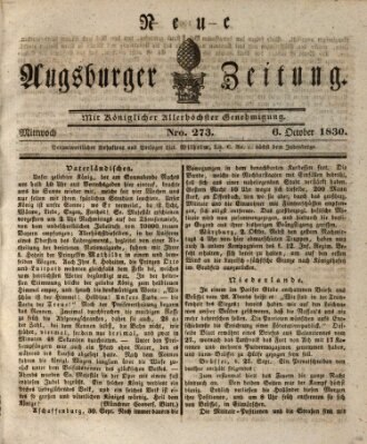 Neue Augsburger Zeitung Mittwoch 6. Oktober 1830