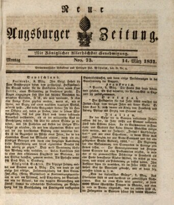 Neue Augsburger Zeitung Montag 14. März 1831