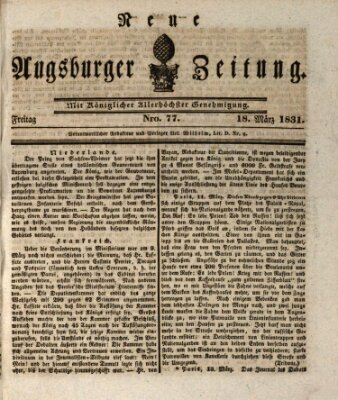 Neue Augsburger Zeitung Freitag 18. März 1831