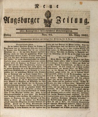 Neue Augsburger Zeitung Freitag 25. März 1831