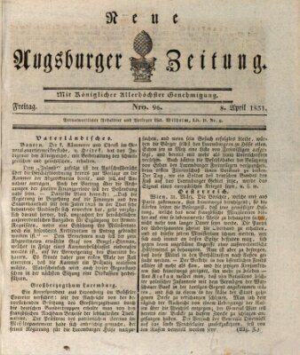 Neue Augsburger Zeitung Freitag 8. April 1831