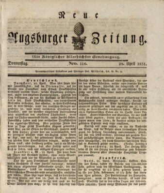 Neue Augsburger Zeitung Donnerstag 28. April 1831